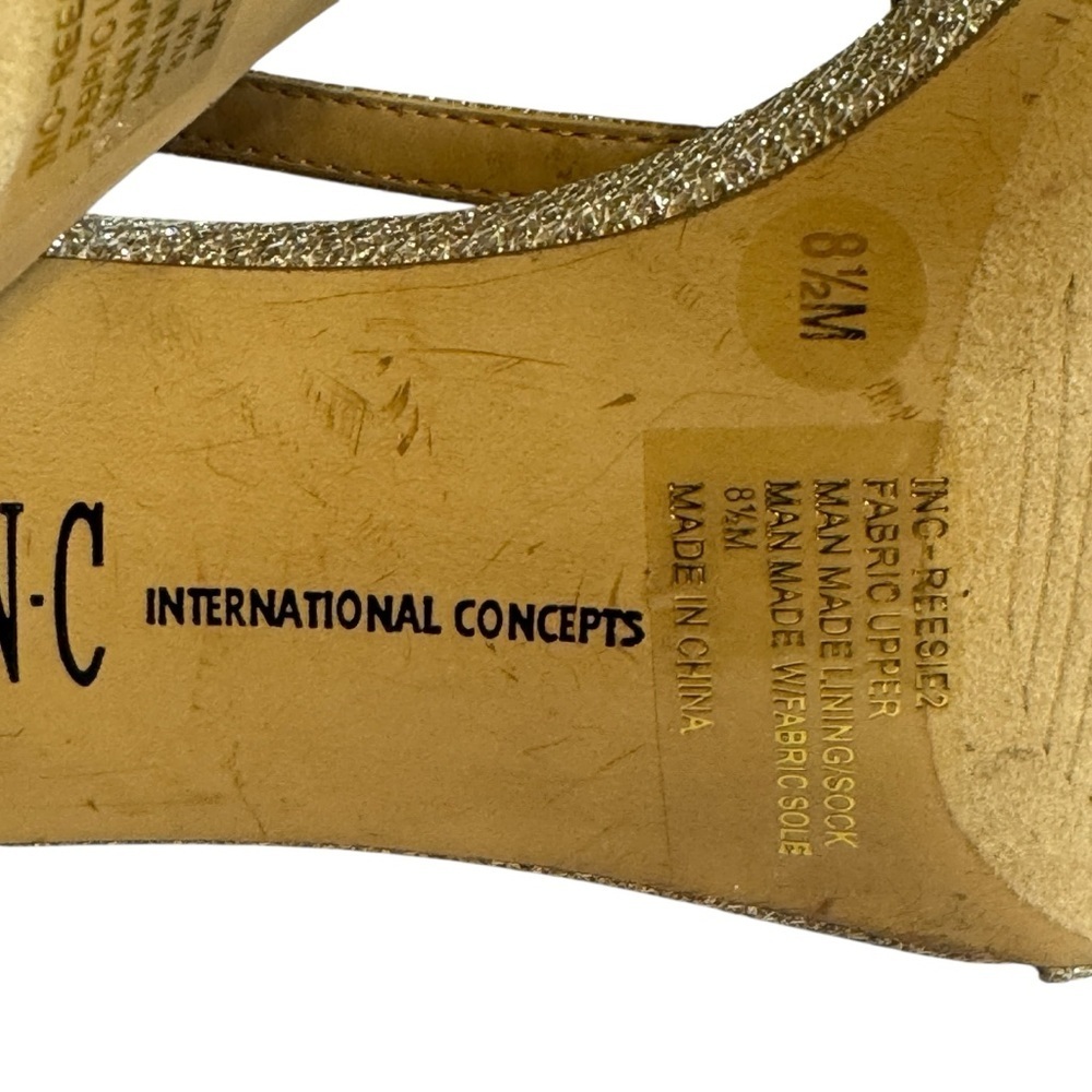 INC International Concepts Women’s Silver Rhinestone T Strap Heels Size 8.5M - Picture 3 of 7